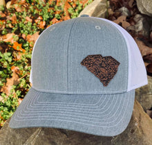 Load image into Gallery viewer, LHP0012 State Western Floral Leather Engraved Hat Patch Rawhide