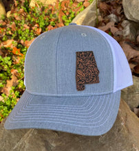 Load image into Gallery viewer, LHP0012 State Western Floral Leather Engraved Hat Patch Rawhide