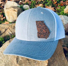 Load image into Gallery viewer, LHP0012 State Western Floral Leather Engraved Hat Patch Rawhide