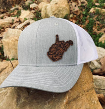 Load image into Gallery viewer, LHP0012 State Western Floral Leather Engraved Hat Patch Rawhide