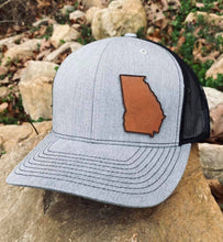 Load image into Gallery viewer, LHP0013 State Plain Leather Engraved Hat Patch Rawhide