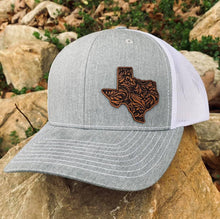 Load image into Gallery viewer, LHP0012 State Western Floral Leather Engraved Hat Patch Rawhide