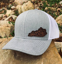 Load image into Gallery viewer, LHP0012 State Western Floral Leather Engraved Hat Patch Rawhide