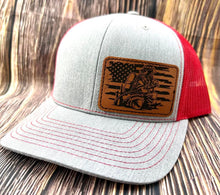 Load image into Gallery viewer, LHP0085 Firefighter Flag Leatherette Engraved Hat Patch