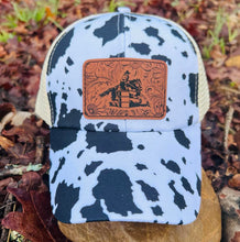 Load image into Gallery viewer, LHP0095 Barrel Racer Leatherette Engraved Hat Patch 3"x2"