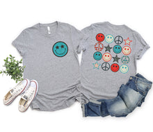 Load image into Gallery viewer, DTF0134-Patriotic Smiley-Peace Sign-Star  with Smiley pocket option