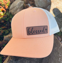 Load image into Gallery viewer, LHP0005 Blessed Cross Leather Engraved Hat Patch 1x2.75