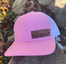 Load image into Gallery viewer, LHP0005 Blessed Cross Leather Engraved Hat Patch 1x2.75