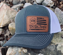 Load image into Gallery viewer, LHP0008 We the People Flag Leather Engraved Hat Patch 3"x2"