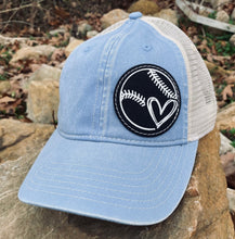 Load image into Gallery viewer, LHP0009 Baseball/Softball Heart Leather Engraved Hat Patch 2.5"x2.5"
