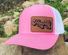 Load image into Gallery viewer, LHP0022 Howdy Leather Engraved Hat Patch 3x2
