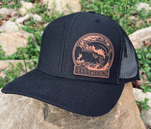Load image into Gallery viewer, LHP0023 Bass Fishing Leather Engraved Hat Patch 2.5x2.5