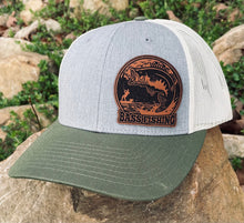 Load image into Gallery viewer, LHP0023 Bass Fishing Leather Engraved Hat Patch 2.5x2.5