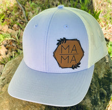 Load image into Gallery viewer, LHP0035 MAMA Hexagon Leather Engraved Hat Patch- 2.5x2.5