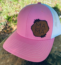 Load image into Gallery viewer, LHP0035 MAMA Hexagon Leather Engraved Hat Patch- 2.5x2.5