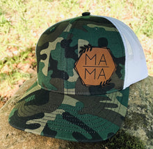 Load image into Gallery viewer, LHP0035 MAMA Hexagon Leather Engraved Hat Patch- 2.5x2.5