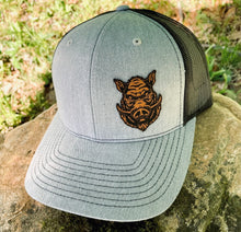 Load image into Gallery viewer, LHP0039 BoarHead Cut Out Leather Engraved Hat Patch- 1.75x2.25