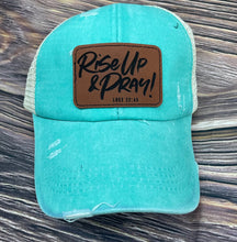 Load image into Gallery viewer, LHP0051 Rise up and pray  Leather Engraved Hat Patch- 3x2