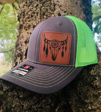 Load image into Gallery viewer, LHP0053 Boho Bullhead Leather Engraved Hat Patch- 2.5x2.5 Square