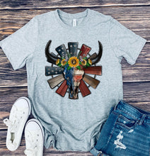 Load image into Gallery viewer, DTF0069-Patriotic Windmill Cattle Skull