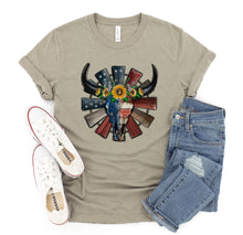 Load image into Gallery viewer, DTF0069-Patriotic Windmill Cattle Skull