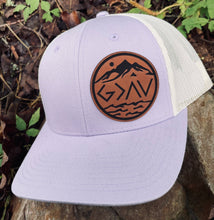 Load image into Gallery viewer, LHP0045 God is Greater Highs and Lows Leather Engraved Hat Patch- 2.5x2.5