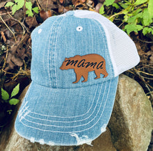 Load image into Gallery viewer, LHP0046 Mama Bear Leather Engraved Hat Patch- 2.75x1.5