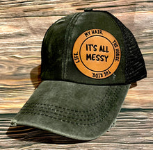 Load image into Gallery viewer, LHP0061 It's All Messy 2.75x2.75 Leather Engraved Hat Patch