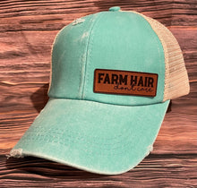 Load image into Gallery viewer, LHP0062 Farm Hair Don't Care 3x1 Leather Engraved Hat Patch