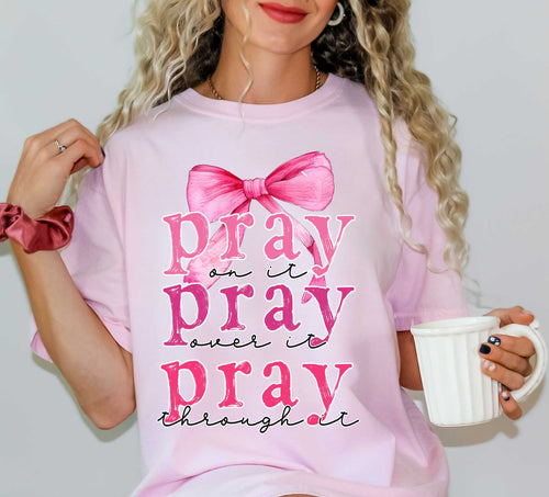 DTF0447 Pray On It Pink