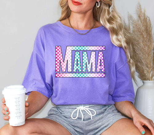 DTF0449 Retro Checkered Mama Multi