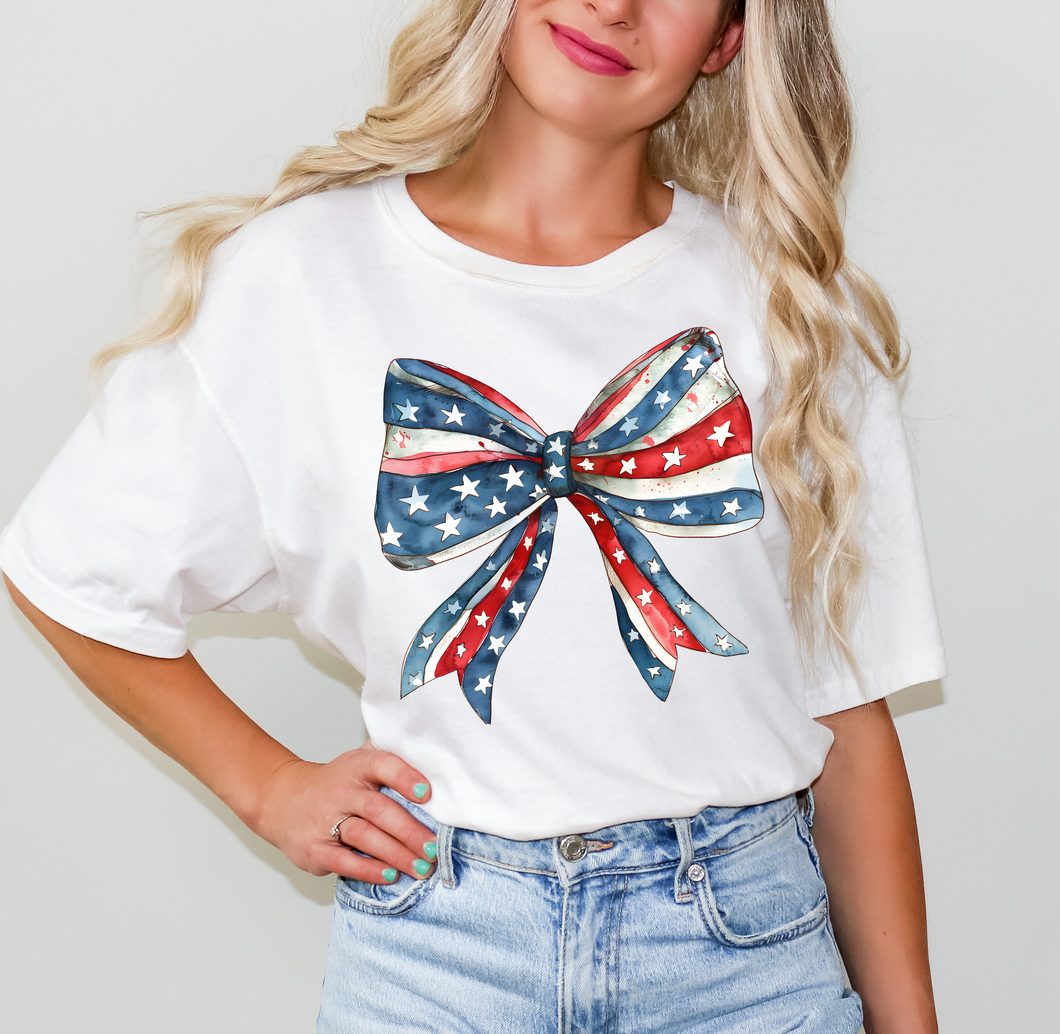 DTF0443 Vintage Patriotic Bow