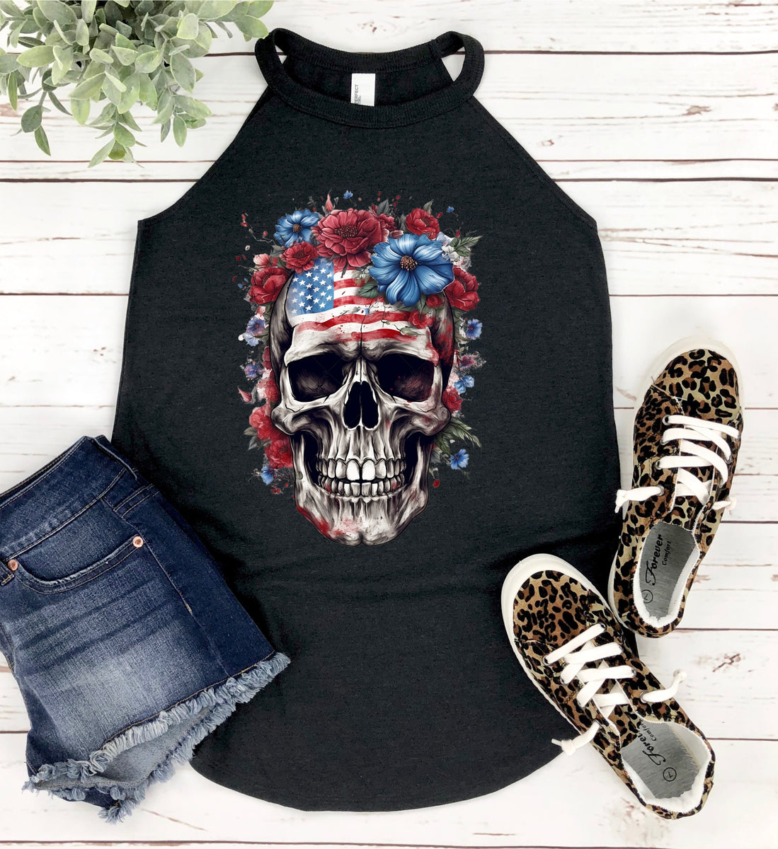 DTF0274-Patriotic Skull – RCAWholesale