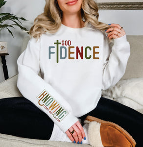 DTF0429 God Fidence Sleeve Knowing I Can't But He Can