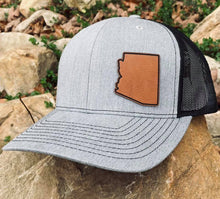 Load image into Gallery viewer, LHP0013 State Plain Leather Engraved Hat Patch Rawhide