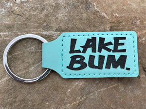 LKC0003 - Lake Bum Rectangle Leather Engraved Key Chain