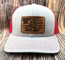 Load image into Gallery viewer, LHP0085 Firefighter Flag Leatherette Engraved Hat Patch