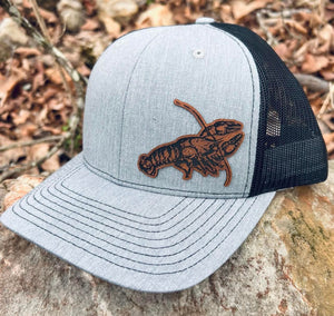 LHP0091 Crawfish Leatherette Engraved Hat Patch
