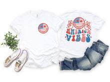 Load image into Gallery viewer, DTF0135-American Vibes with American flag smiley pocket option