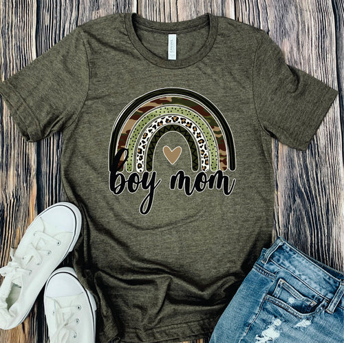 DTF0028- Boy Mom Camo Leopard Rainbow