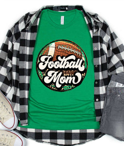 DTF0155- Football Mom Leopard Circle