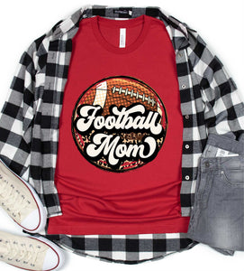 DTF0155- Football Mom Leopard Circle