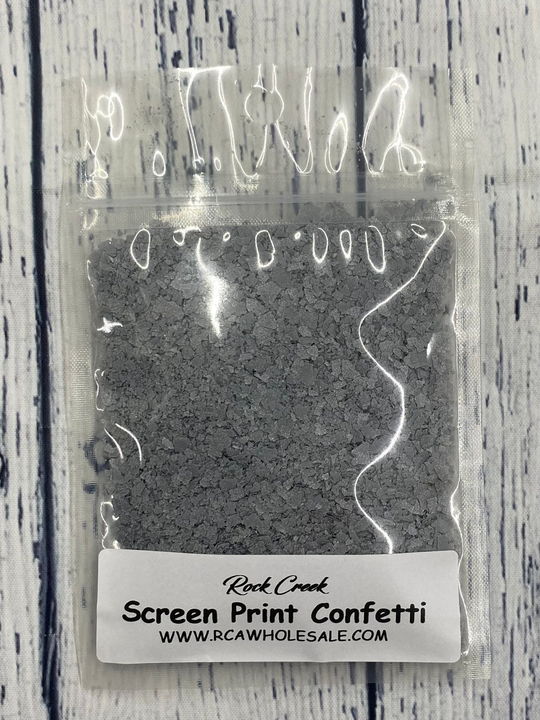Screen Print Confetti- Silver Metallic