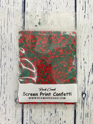 Screen Print Confetti- Christmas (Kelly Green/Red)