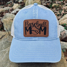 Load image into Gallery viewer, LHP0010 Baseball Mom Leather Engraved Hat Patch 3&quot;x2&quot;