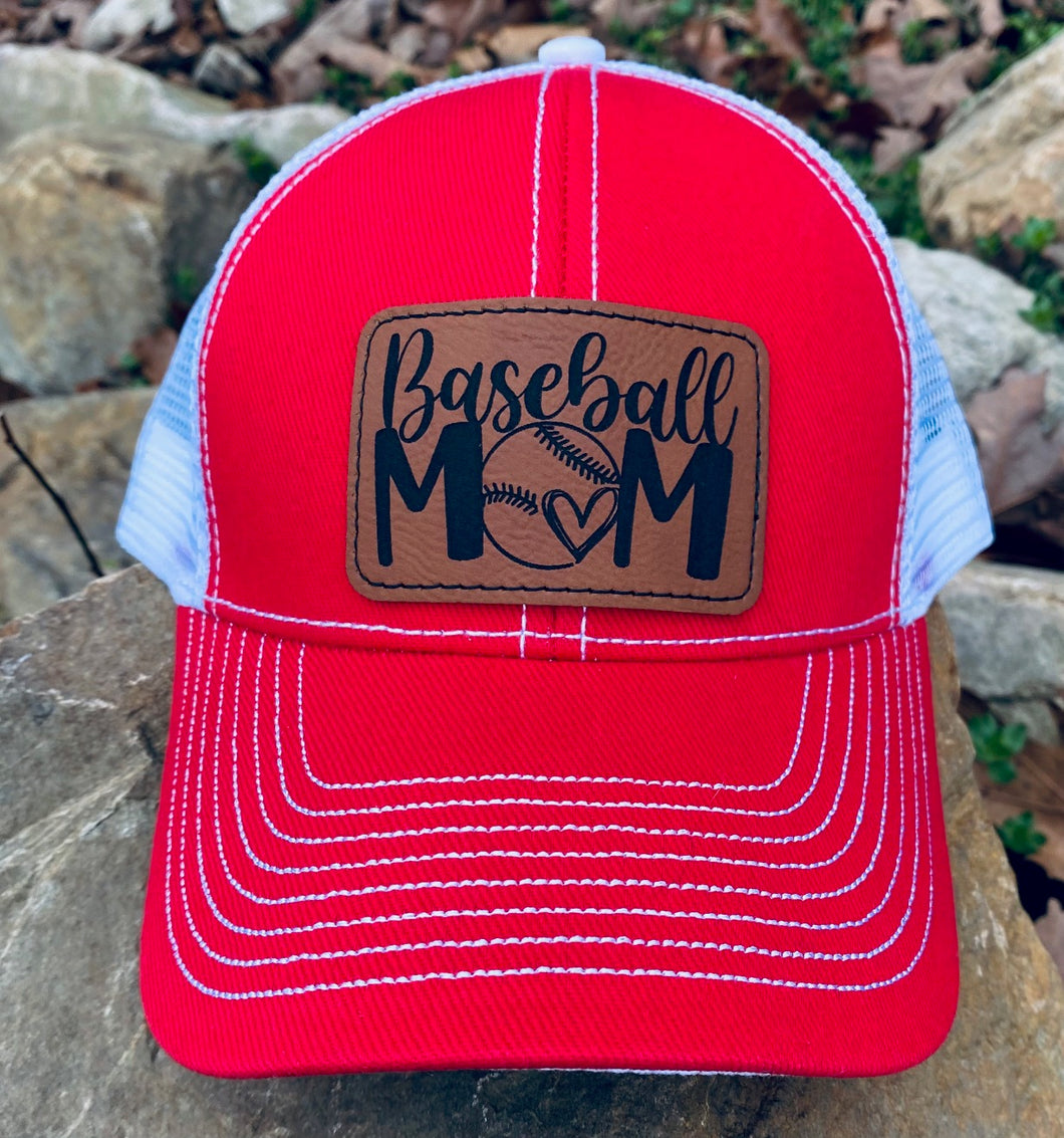 LHP0010 Baseball Mom Leather Engraved Hat Patch 3x2 – RCAWholesale