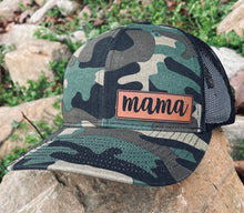 Load image into Gallery viewer, LHP0020 Mama Thin Leather Engraved Hat Patch 2.75x1