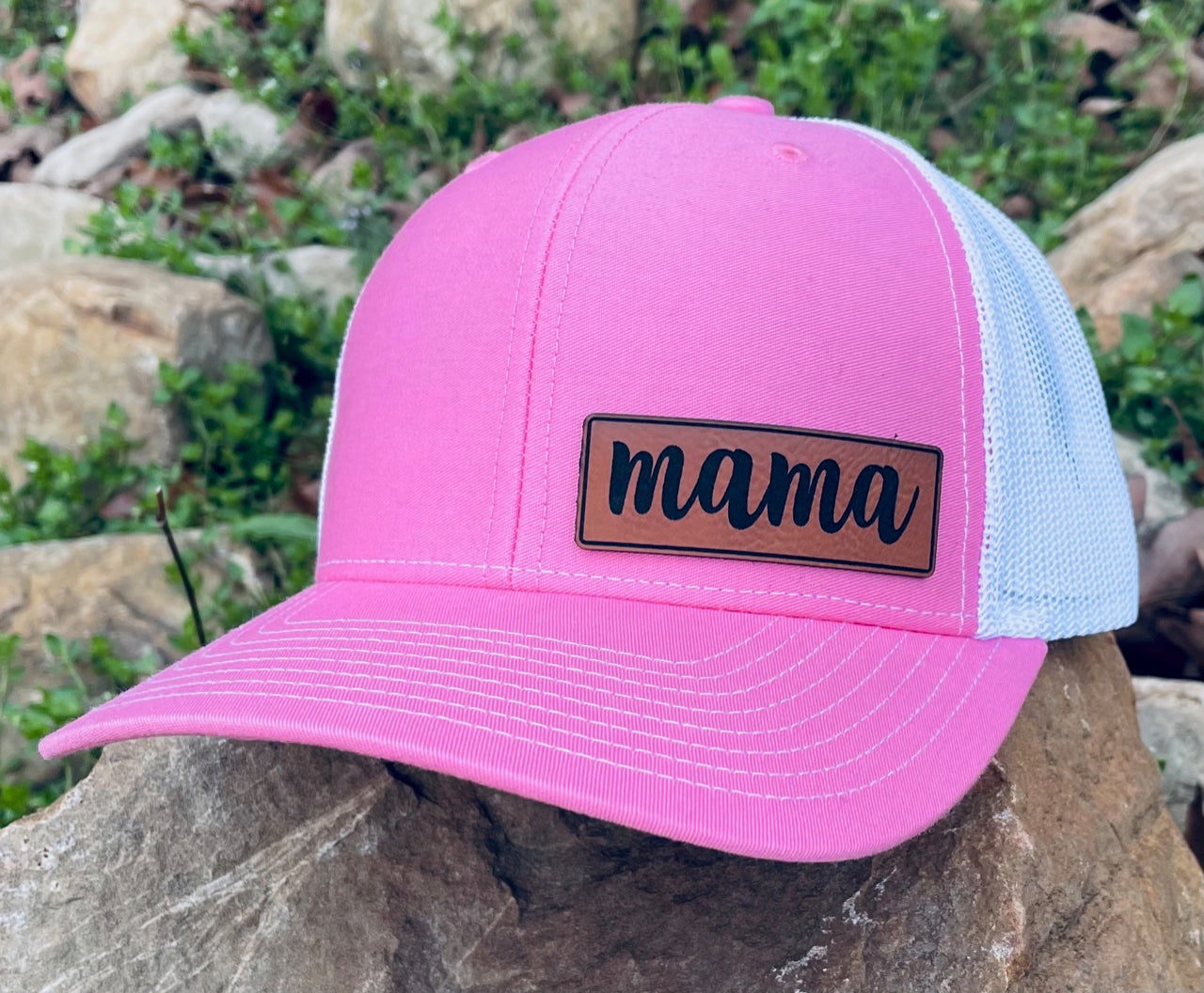 LHP0020 Mama Thin Leather Engraved Hat Patch 2.75x1 – RCAWholesale