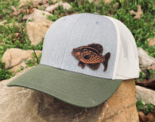 Load image into Gallery viewer, LHP0024 Crappie Fish Leather Engraved Hat Patch 2.5x1.5