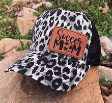 Load image into Gallery viewer, LHP0026 Soccer Mom Leather Engraved Hat Patch 3x2